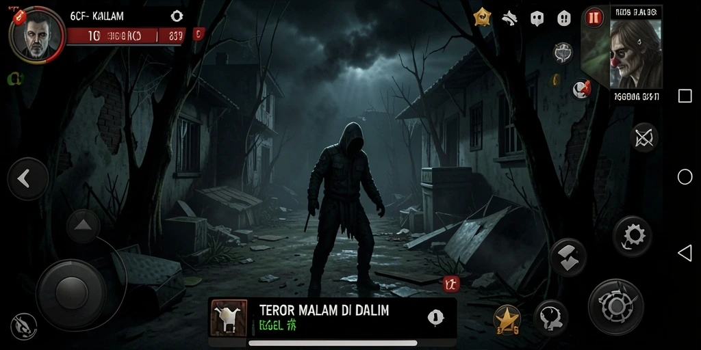Screenshot gameplay menampilkan suasana gelap dan mencekam di 6CF.