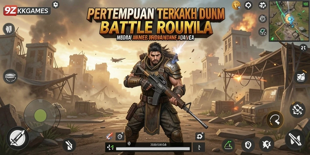 Gameplay mendebarkan dalam Battle Royale di 9ZKGAMES.