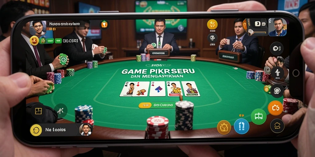 Screenshot gameplay N06 menampilkan suasana meja Poker yang menegangkan.