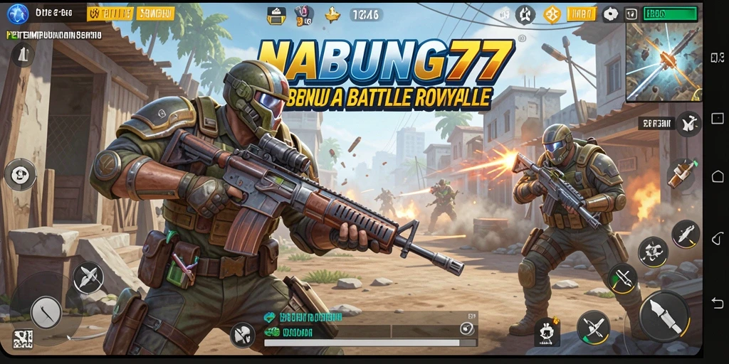 Tangkapan layar menampilkan aksi intens dalam pertempuran Battle Royale.