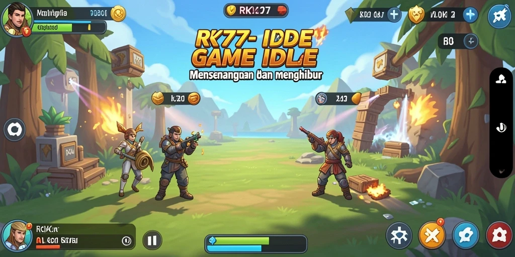 Tampilan gameplay RK77 yang menarik dan penuh warna.